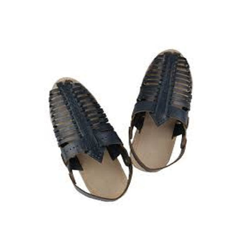 Kolhapuri Chappal Black, and Cream Color